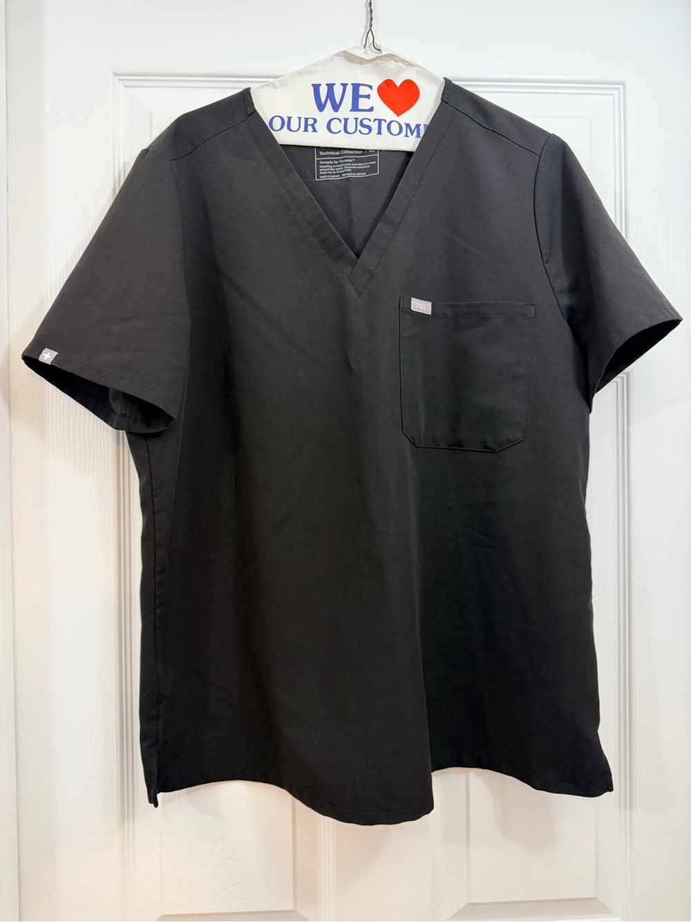 Figs Caterina Scrub Top in Black Size XL